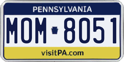 PA license plate MOM8051
