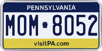 PA license plate MOM8052