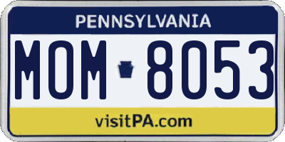 PA license plate MOM8053