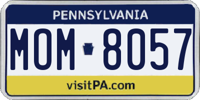 PA license plate MOM8057