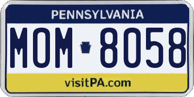 PA license plate MOM8058