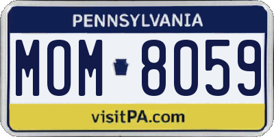 PA license plate MOM8059