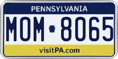 PA license plate MOM8065