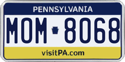 PA license plate MOM8068