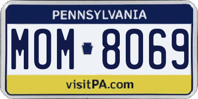 PA license plate MOM8069