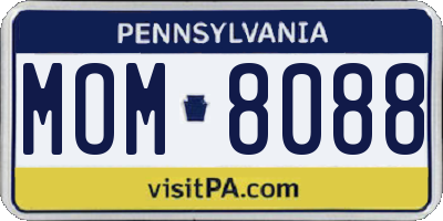 PA license plate MOM8088