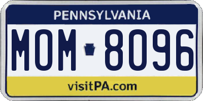 PA license plate MOM8096