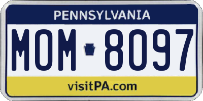 PA license plate MOM8097