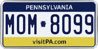 PA license plate MOM8099