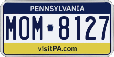 PA license plate MOM8127