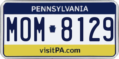 PA license plate MOM8129