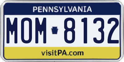 PA license plate MOM8132