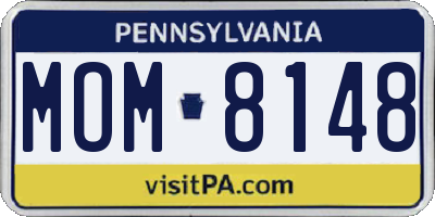 PA license plate MOM8148