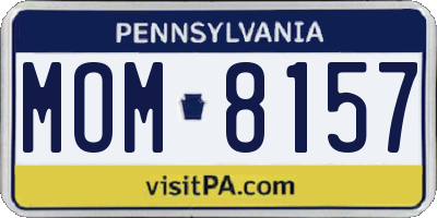 PA license plate MOM8157