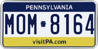 PA license plate MOM8164