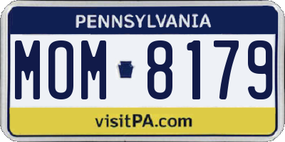 PA license plate MOM8179