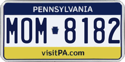 PA license plate MOM8182