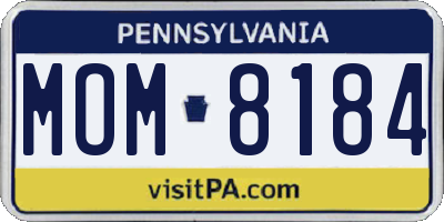 PA license plate MOM8184