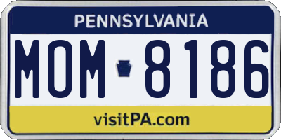 PA license plate MOM8186