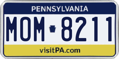 PA license plate MOM8211