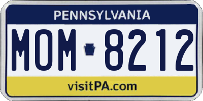 PA license plate MOM8212