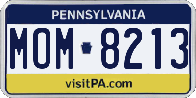 PA license plate MOM8213