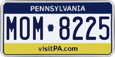 PA license plate MOM8225
