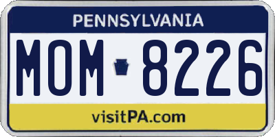 PA license plate MOM8226