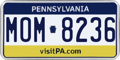 PA license plate MOM8236