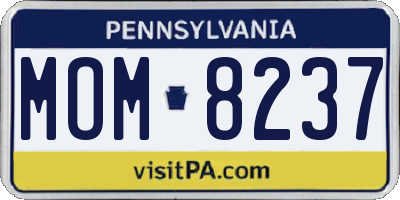 PA license plate MOM8237
