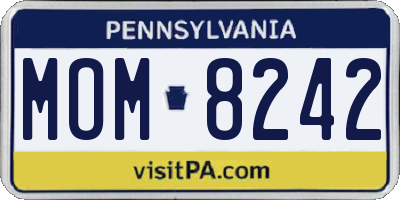 PA license plate MOM8242