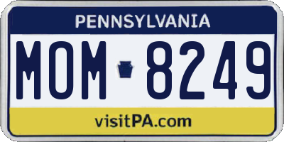 PA license plate MOM8249