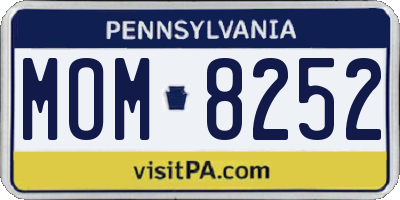 PA license plate MOM8252