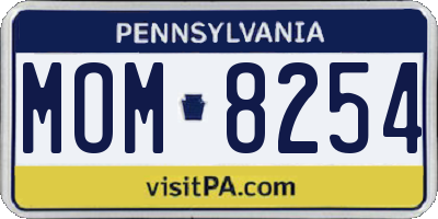 PA license plate MOM8254