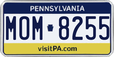 PA license plate MOM8255