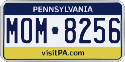 PA license plate MOM8256