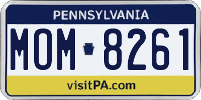 PA license plate MOM8261