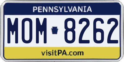 PA license plate MOM8262