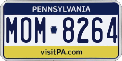 PA license plate MOM8264