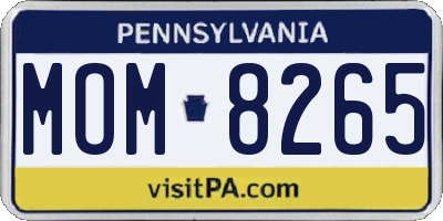 PA license plate MOM8265