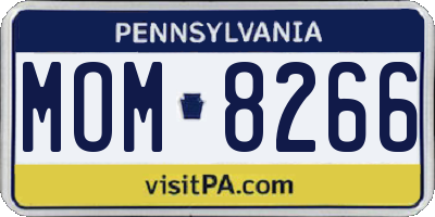 PA license plate MOM8266