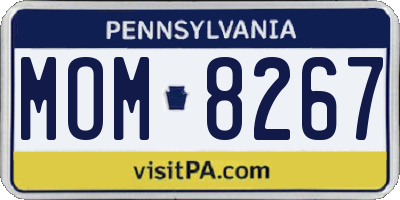 PA license plate MOM8267
