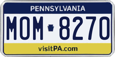 PA license plate MOM8270