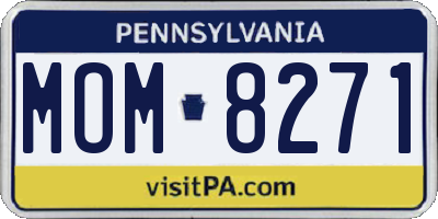 PA license plate MOM8271