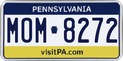 PA license plate MOM8272