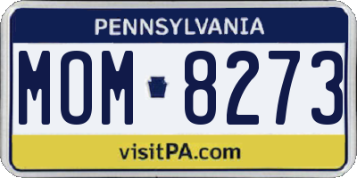 PA license plate MOM8273
