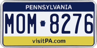 PA license plate MOM8276