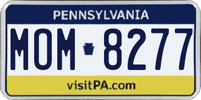 PA license plate MOM8277