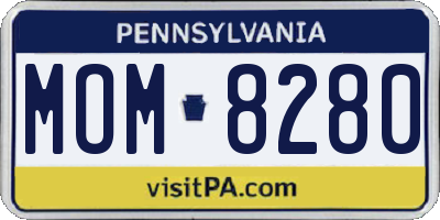 PA license plate MOM8280