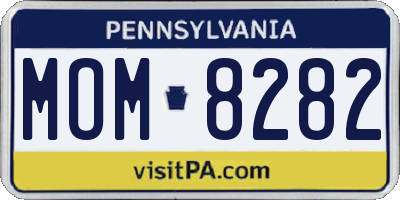 PA license plate MOM8282